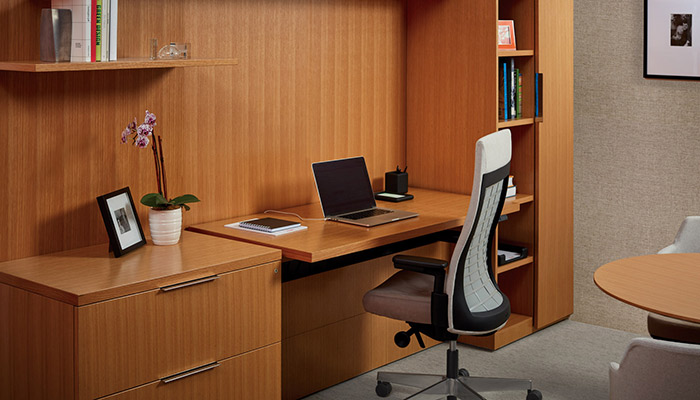 Reff Profiles™ Height Adjustable Workwall with Remix High Back Task Chair