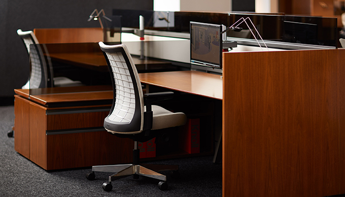 Remix® Task Chairs, AutoStrada Workstations, Sparrow Lights™ and Sapper Monitor Arms